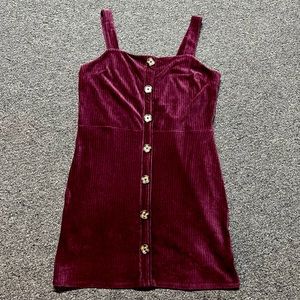 Burgundy Overall Dress